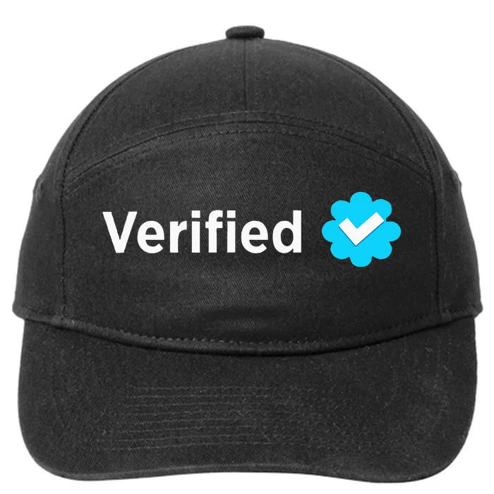 Social Media Verified Account With Check Mark Badge 7-Panel Snapback Hat