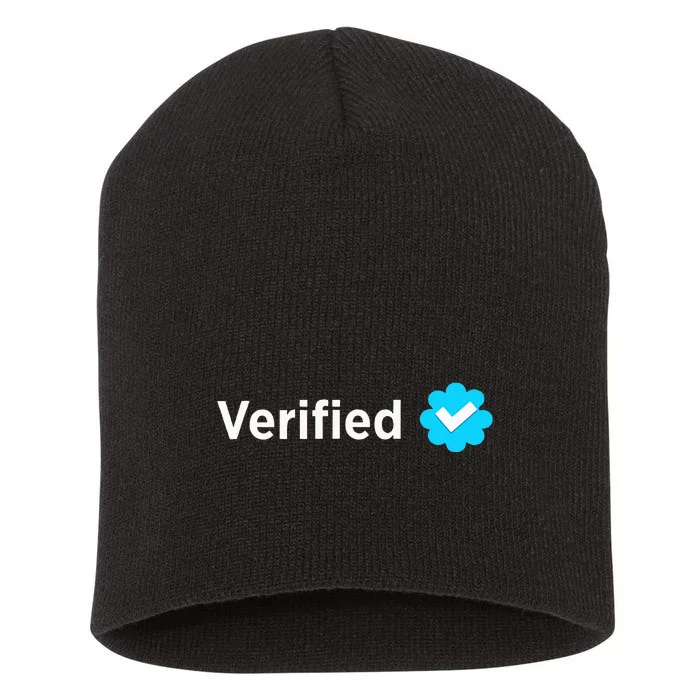 Social Media Verified Account With Check Mark Badge Short Acrylic Beanie