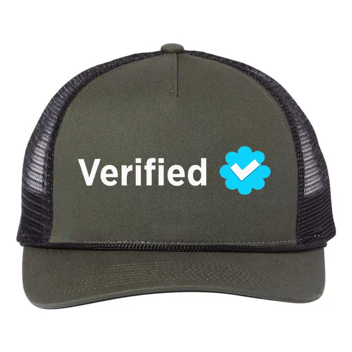 Social Media Verified Account With Check Mark Badge Retro Rope Trucker Hat Cap