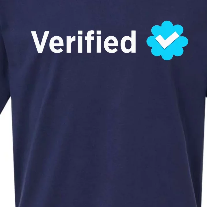 Social Media Verified Account With Check Mark Badge Sueded Cloud Jersey T-Shirt