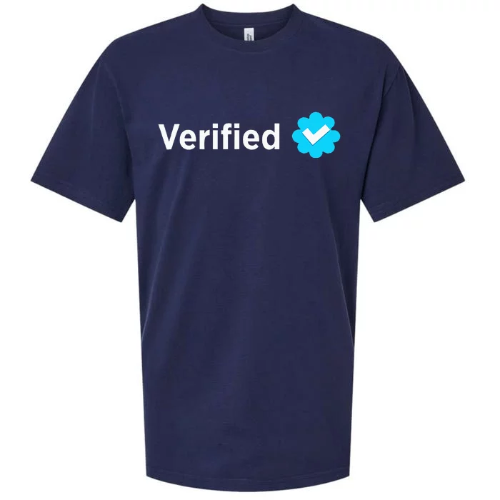 Social Media Verified Account With Check Mark Badge Sueded Cloud Jersey T-Shirt