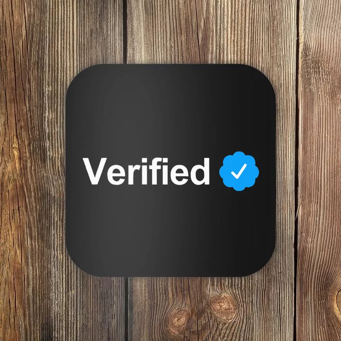 Social Media Verified Account Check Mark Coaster