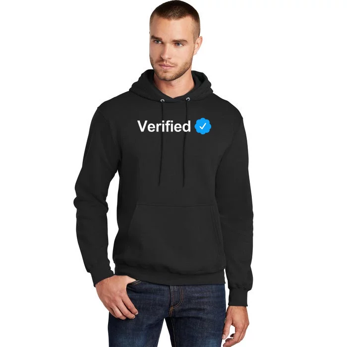 Social Media Verified Account Check Mark Tall Hoodie