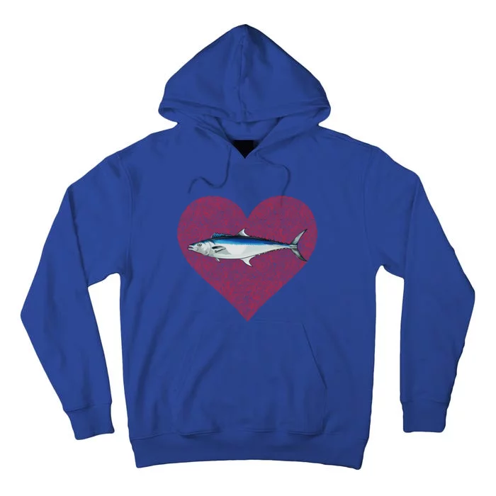 Spanish Mackerel Valentines Day Fish Love Fingerprint Cute Gift Tall Hoodie