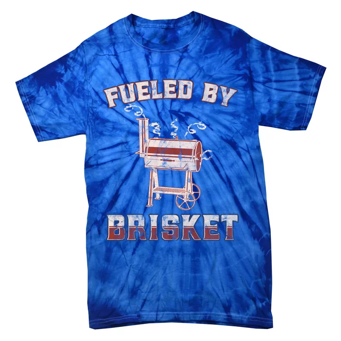 Smoking Meat Vintage Barbecue Lover Fueled By Brisket Gift Tie-Dye T-Shirt