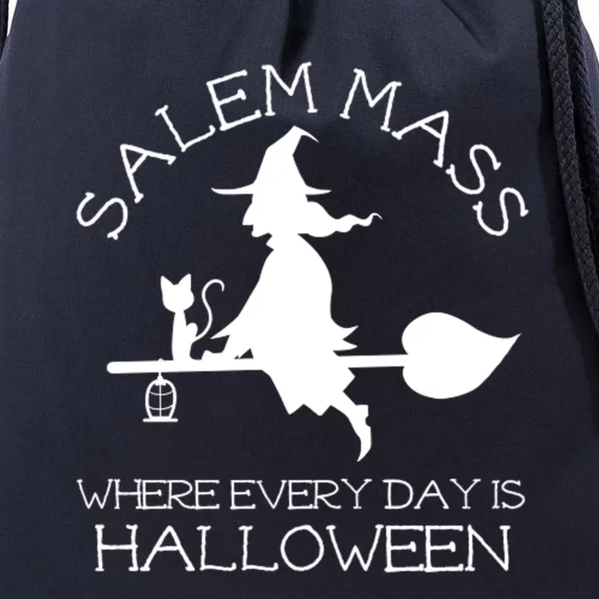 Salem Mass Where Every Day Is Halloween Witch Massachusetts Gift Drawstring Bag