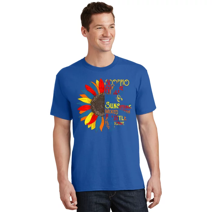 Sunshine Mixed With Hurricane Scorpio Birthday Gift T-Shirt