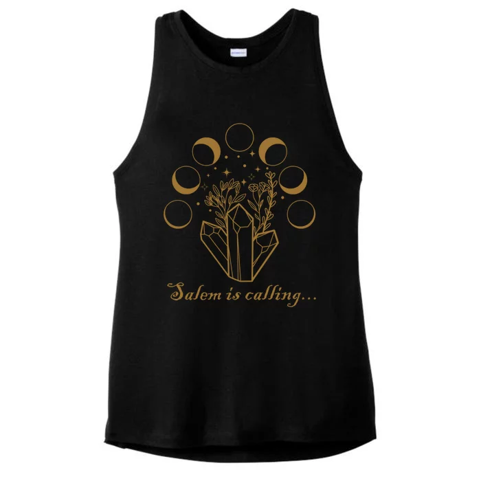 Salem Ma Witch Trials 1692 Moon Phase Crystals Witchcraft Gift Ladies Tri-Blend Wicking Tank