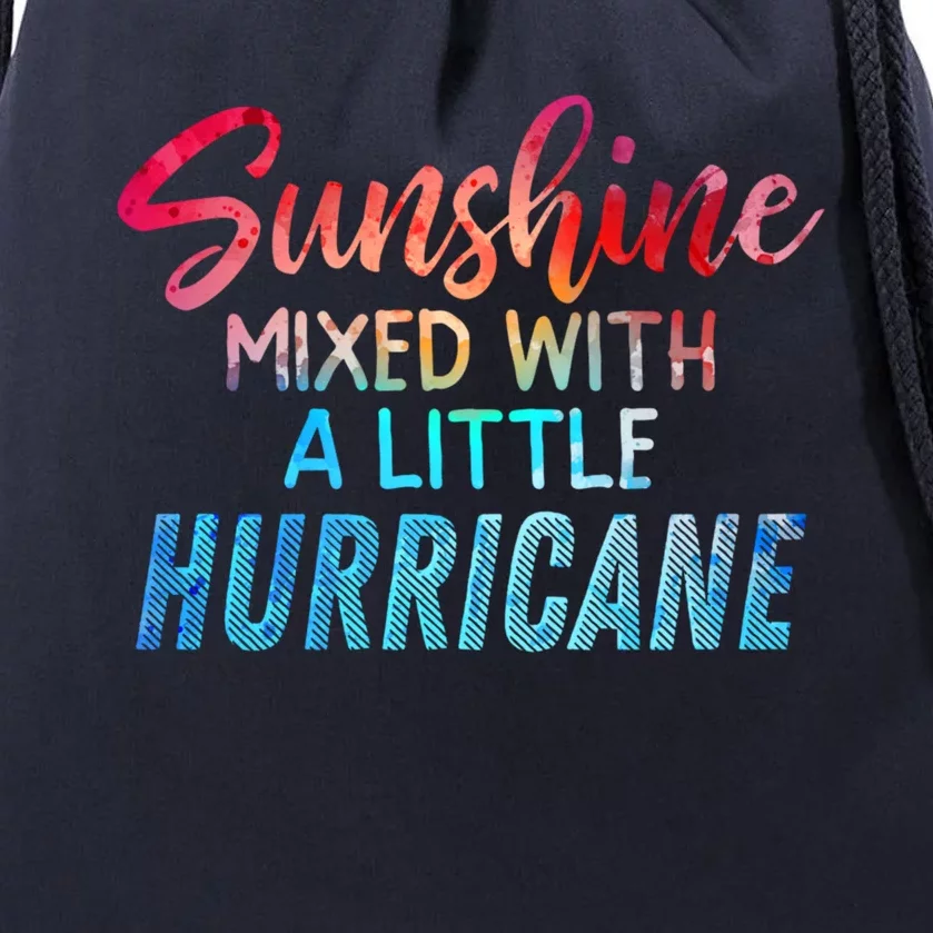 Sunshine Mixed With Little Hurricane Funny Positive Message Cool Gift Drawstring Bag