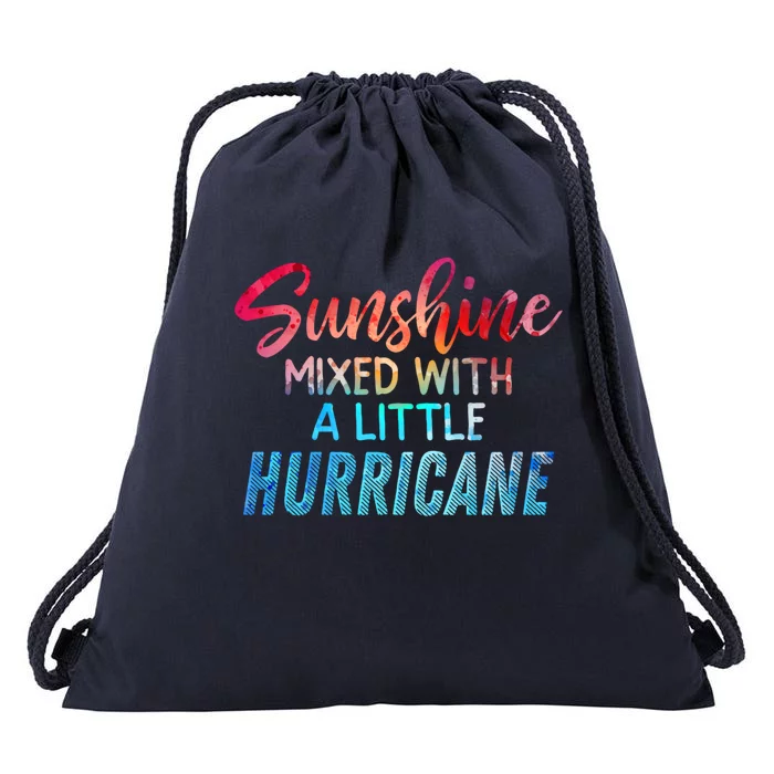 Sunshine Mixed With Little Hurricane Funny Positive Message Cool Gift Drawstring Bag