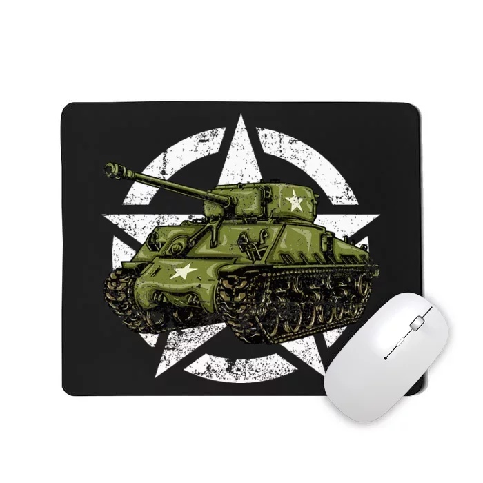 Sherman M4 World War 2 Army Tank Vintage Tank A Military Mousepad