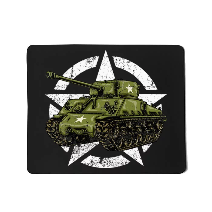 Sherman M4 World War 2 Army Tank Vintage Tank A Military Mousepad