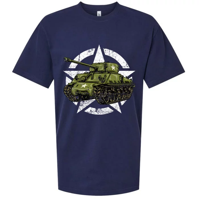 Sherman M4 World War 2 Army Tank Vintage Tank A Military Sueded Cloud Jersey T-Shirt