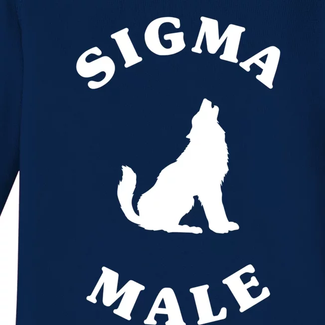 Sigma Male Wolf Design Sigma Grindset Gift Baby Long Sleeve Bodysuit