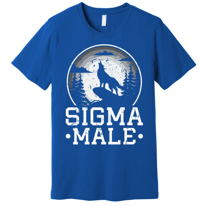 Sigma Male Wolf Loner Individualist Introvert Introversion Gift Premium T-Shirt