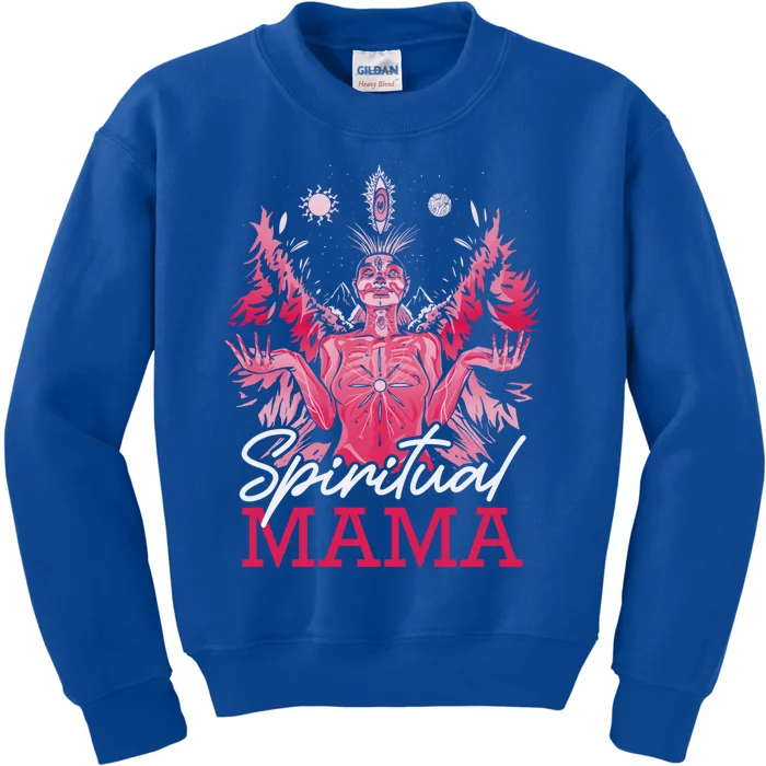 Spiritual Mama Who Love Yoga And Meditation Gift Kids Sweatshirt