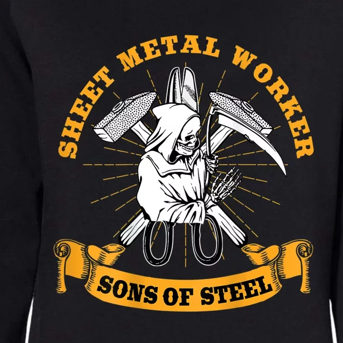 Sheet Metal Worker Design On Back Of Womens California Wash Sweatshirt