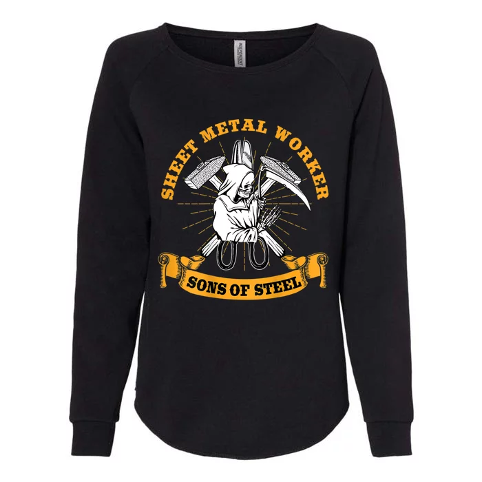 Sheet Metal Worker Design On Back Of Womens California Wash Sweatshirt