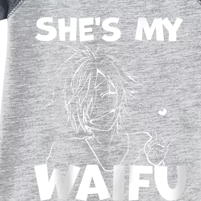 She's My Waifu Funny Anime Matching Couple Boyfriend Gift Zip Hoodie Infant Baby Jersey Bodysuit