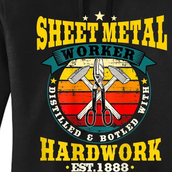 Sheet Metal Worker Design On Back Of Women's Pullover Hoodie