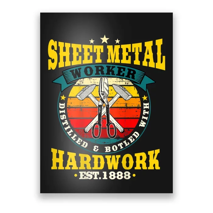 Sheet Metal Worker Design On Back Of Poster