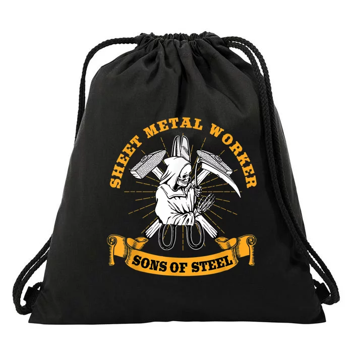 Sheet Metal Worker Funny Sons Of S L Drawstring Bag