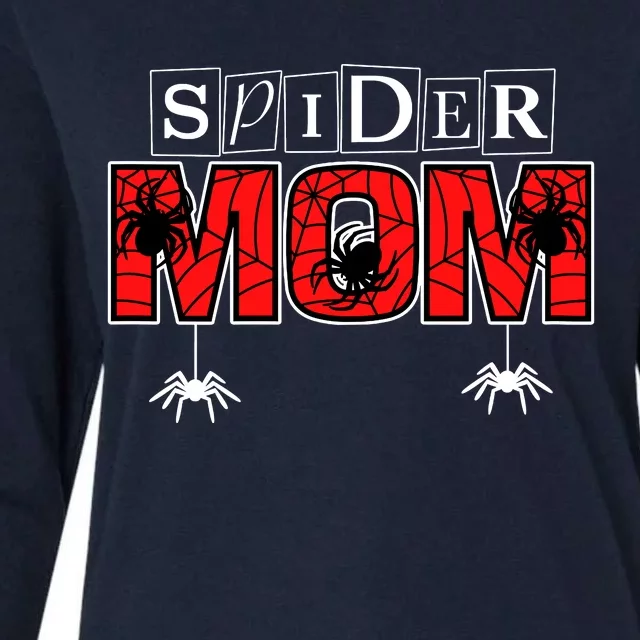 Spider Mom Wo Spider Web Spider Theme Birthday Party Womens Cotton Relaxed Long Sleeve T-Shirt