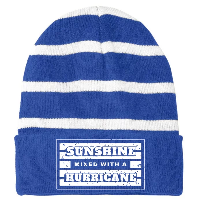 Sunshine Mixed With A Hurricane Cute Gift Striped Beanie with Solid Band