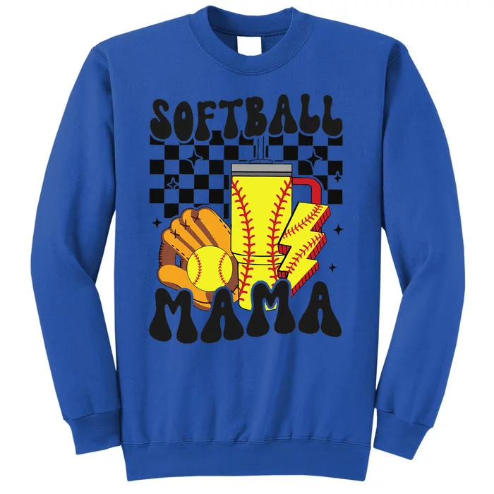 Softball Mama Women Mothers Day Softball Lover Softball Mom Tall Sweatshirt