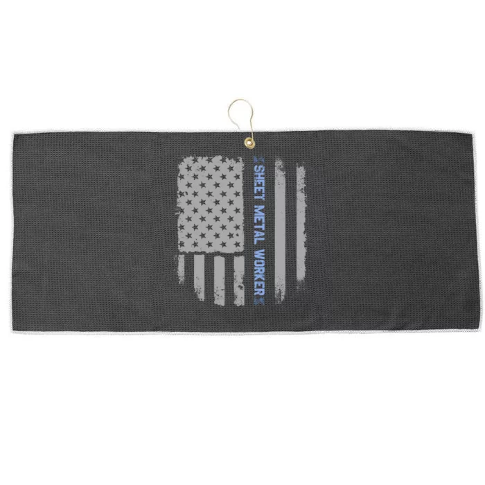 Sheet Metal Workers Us Flag Large Microfiber Waffle Golf Towel