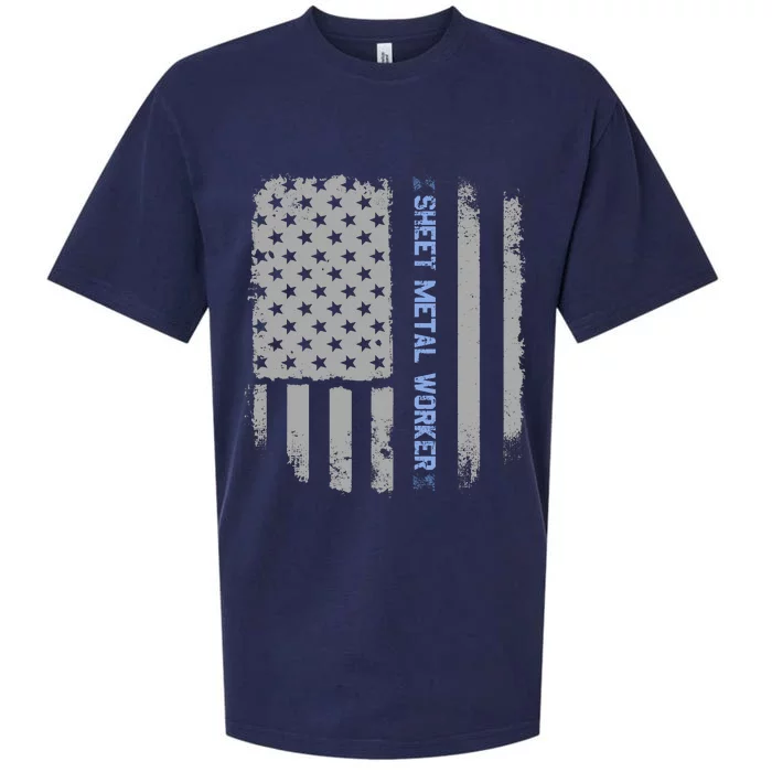 Sheet Metal Workers Us Flag Sueded Cloud Jersey T-Shirt