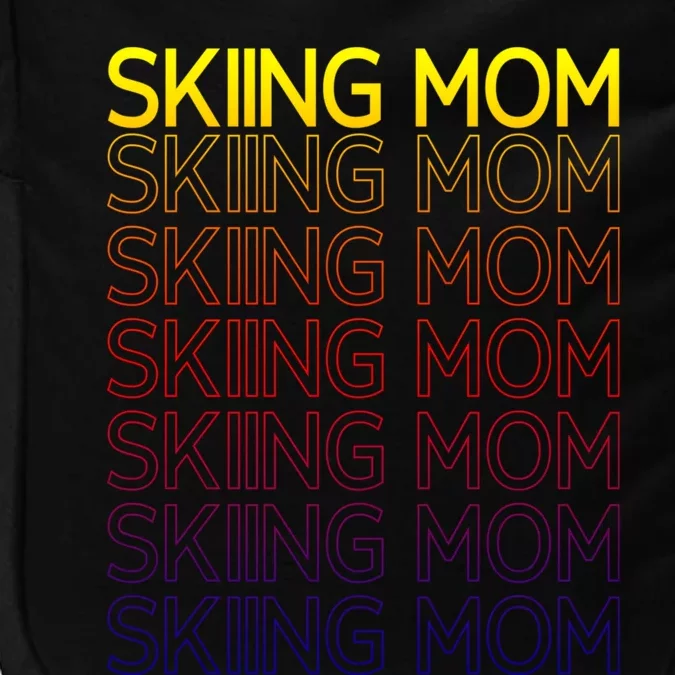 Skiing Mom Winter Sports Ski Skier Slopes Mother Mommy Mama Cool Gift Impact Tech Backpack