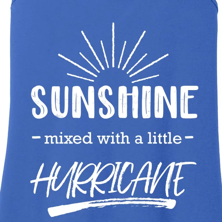 Sunshine Mixed With A Little Hurricane Funny Gift Ladies Essential Tank