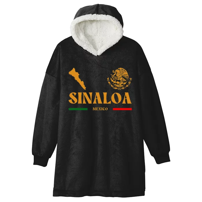 Sinaloa Mexico With Mexican Emblem Sinaloa Hooded Wearable Blanket