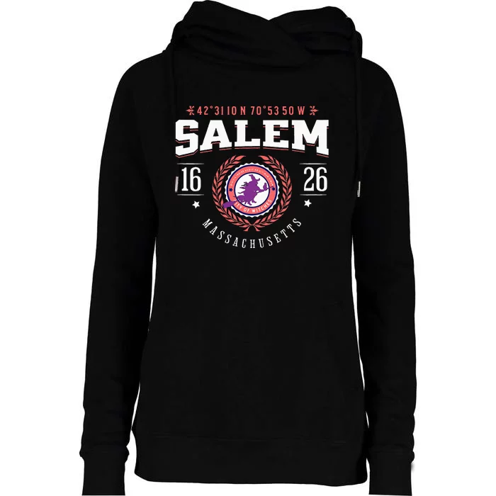 Salem Massachusetts Witch Tourist Souvenir Halloween Womens Funnel Neck Pullover Hood