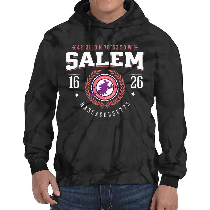 Salem Massachusetts Witch Tourist Souvenir Halloween Tie Dye Hoodie