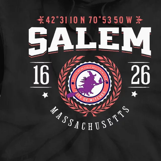 Salem Massachusetts Witch Tourist Souvenir Halloween Tie Dye Hoodie