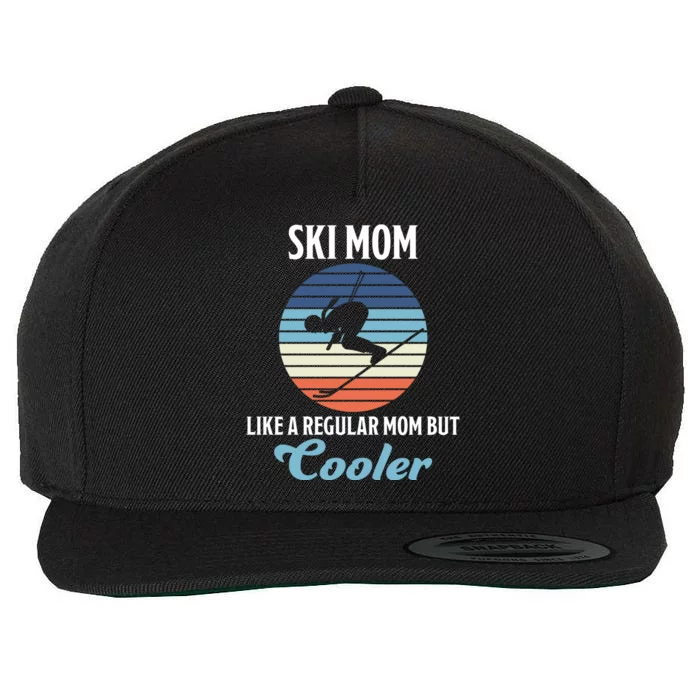 Skiing Mum Winter Sports Slopes Mum Skier Funny Gift Wool Snapback Cap