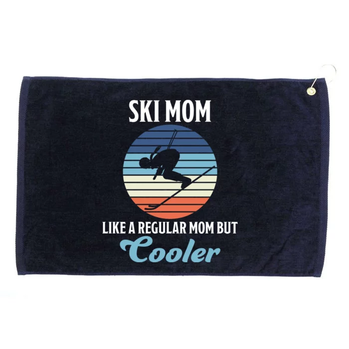 Skiing Mum Winter Sports Slopes Mum Skier Funny Gift Grommeted Golf Towel