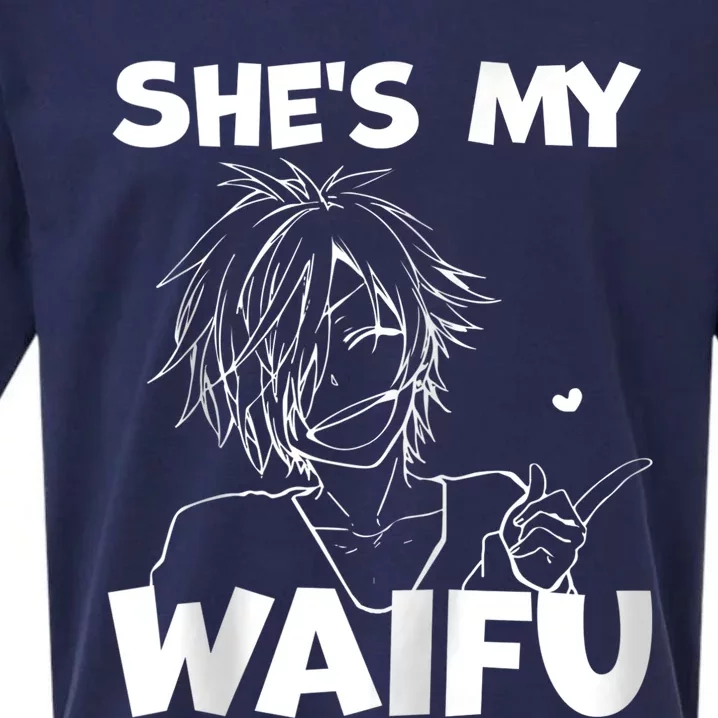 She's My Waifu Funny Anime Matching Couple Boyfriend Gift Zip Hoodie Sueded Cloud Jersey T-Shirt