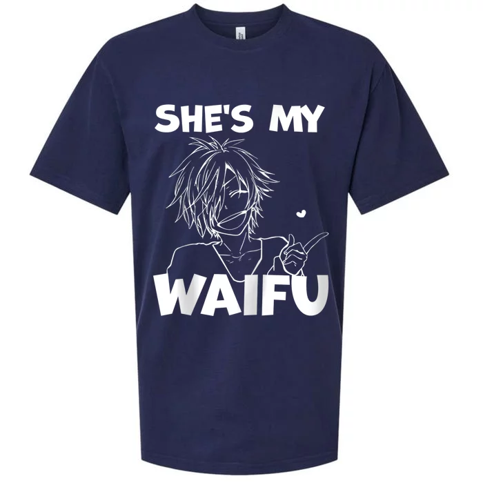 She's My Waifu Funny Anime Matching Couple Boyfriend Gift Zip Hoodie Sueded Cloud Jersey T-Shirt