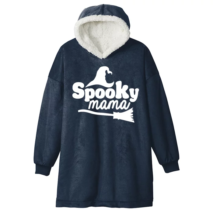 Spooky Mama Witch Broom Halloween Hooded Wearable Blanket