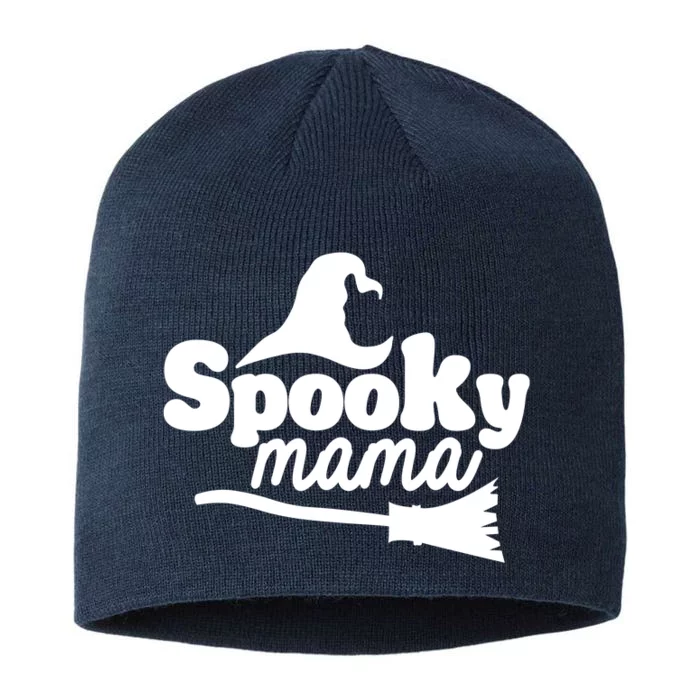 Spooky Mama Witch Broom Halloween 8 1/2in Sustainable Knit Beanie