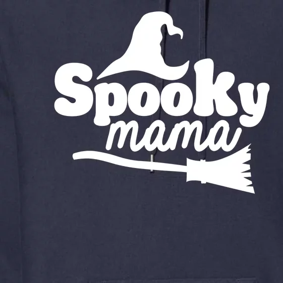 Spooky Mama Witch Broom Halloween Premium Hoodie