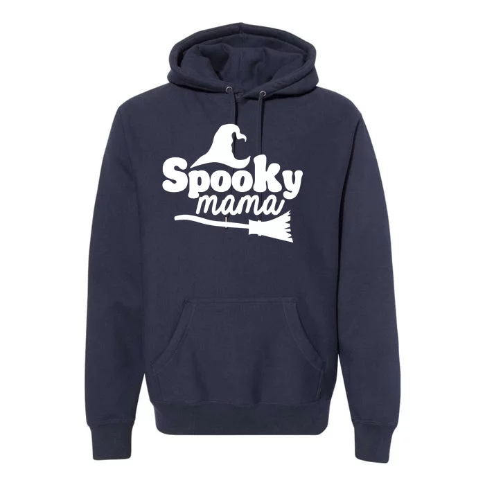 Spooky Mama Witch Broom Halloween Premium Hoodie