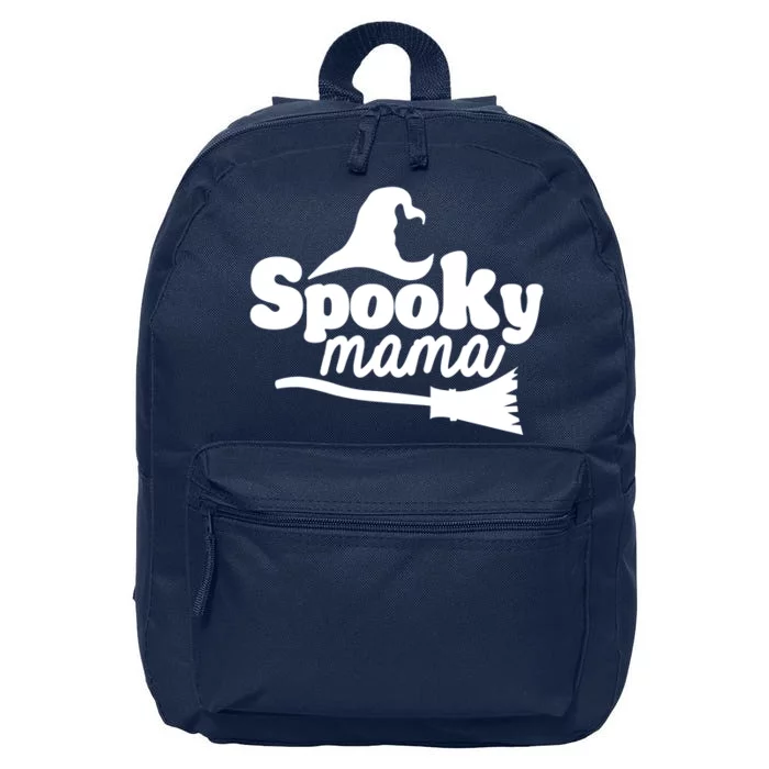 Spooky Mama Witch Broom Halloween 16 in Basic Backpack