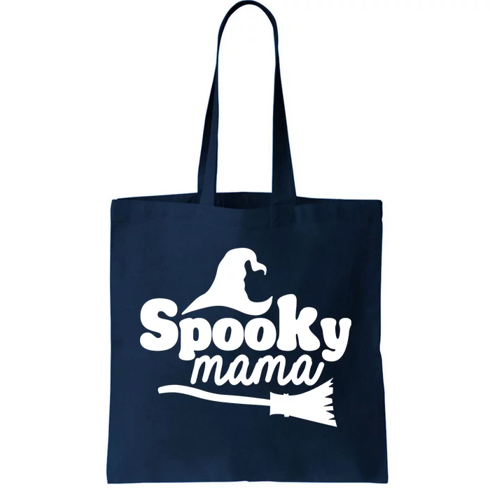 Spooky Mama Witch Broom Halloween Tote Bag