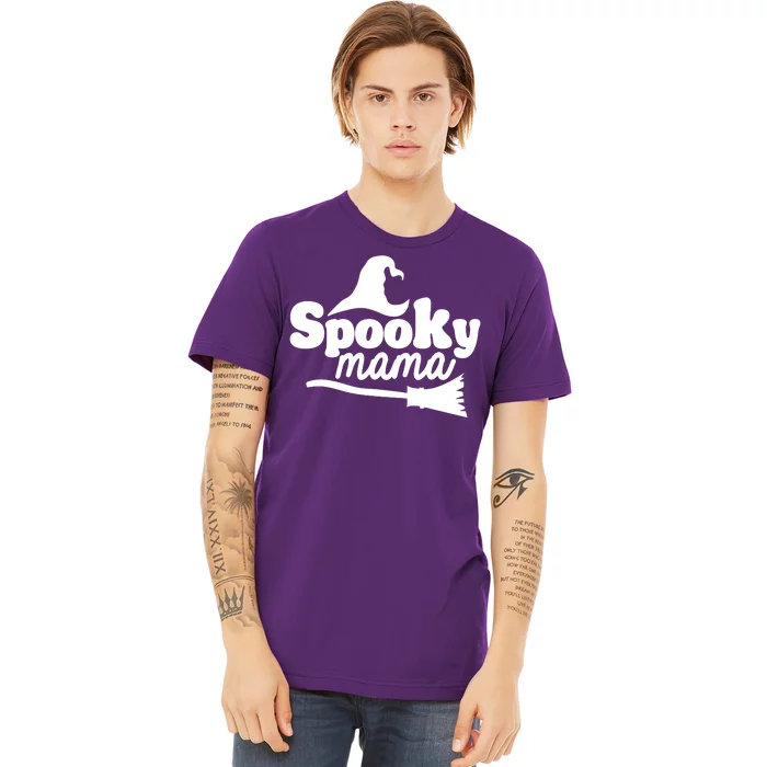 Spooky Mama Witch Broom Halloween Premium T-Shirt