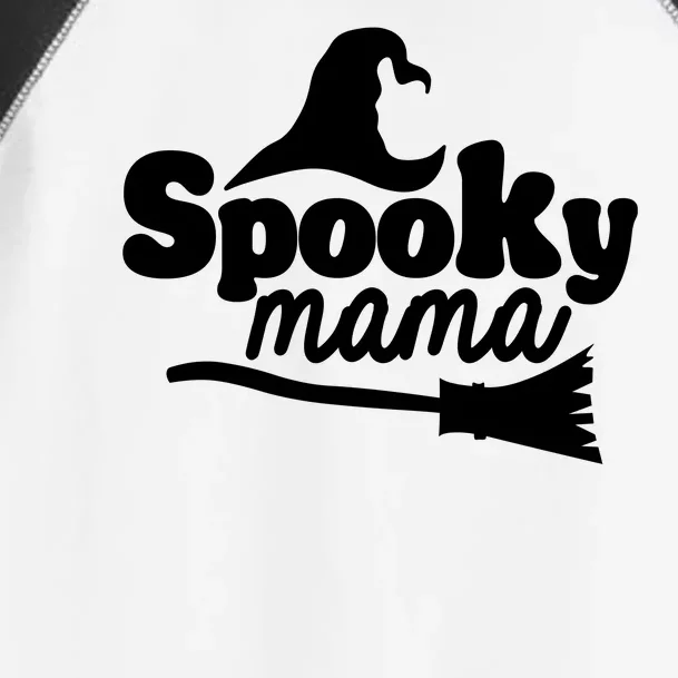 Spooky Mama Witch Broom Halloween Toddler Fine Jersey T-Shirt