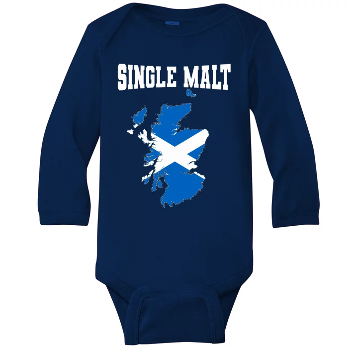 Single Malt Whisky Scotch Lovers Scotland Flag Baby Long Sleeve Bodysuit